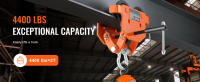 SucceBuy Carro manual, capacidad de carga de 2 toneladas, carro de haz de empuje con ruedas dobles, ancho de brida de viga en I ajustable de 2,8" a 6,7", elevador de acero de aleación de alta resistencia para garaje - details 3