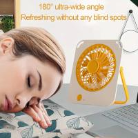 Ventilador portátil recargable por USB, diseño de escritorio y montaje en pared, fuerte volumen de aire con 3 niveles de ajuste, funcionamiento silencioso, adecuado para oficina en casa, dormitorio y dormitorio, ¡un regalo de verano ideal! dormitorio y do - details 7