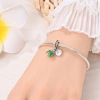 Colgante de Plata de Ley 925 con forma de luciérnaga verde noctilucente, compatible con pulsera Original Pandora, abalorios, regalo de joyería para mujer - details 1