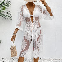 Manga de Kimono de Chiffon Bordado Boho Vestido de Playa para Mujeres Primavera/Verano 21 - details 8