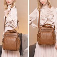 Bolso Retro de cuero que combina con todo, mochila informal impermeable, bolso de mano de cuero para mujer y Niña - details 6