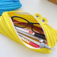 Bolsa de lápiz labial con cremallera y oreja de conejo, gran capacidad, Color sólido, bolsa para lápices para estudiantes, bolso de mano con ojos de dibujos animados, monedero, billeteras - details 4