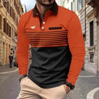 Polo de Sport de Moda para Hombres Cuello Abajo, Algodón Poliéster 100%, Impresión Digital 3D, Transpirable, Elegante para Negocios Casuales - details 1