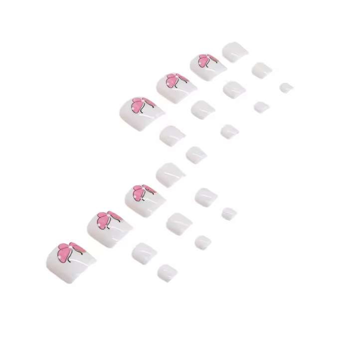 Uñas Cortas Blancas Cuadradas No Da Daño a los Pies Fácil de Romper Arte de Uñas Profesional Salón - 1