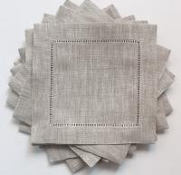12 Piezas Servilleta de Cóctel de Lino Servilleta de Cóctel Servilletas de Bebidas para Cena Fiesta Tela de Algodón de Lino 8 "x 8" (20x20 cm) - details 1