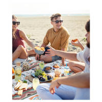 Manta de Picnic para Exteriores 200 x 200 cm, Impermeable, Sin Arena, Manta de Picnic, Portátil, Lavable, para Playa, Barbacoa, Picnic, Senderismo, Viajes, Camping (Beige) - details 1