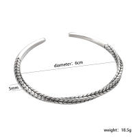 Retro Fashion Man Open Bracelet Engraved Leaf Design Bracelet Gifts To Friends Jewelry - details 1