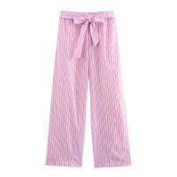 Conjuntos de Moda para Mujer OUWU Estampado a Rayas, Blusa de Manga Larga, Pantalones con Cinturón, Tallas Grandes - details 6