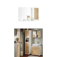 SoBuy Armario de Baño Mueble Baño Auxiliar Organizador con 1 Comportamiento Abierto y 2 Puertas 70 x 35 x 90 cm Blanco BZR121-W ES - details 27