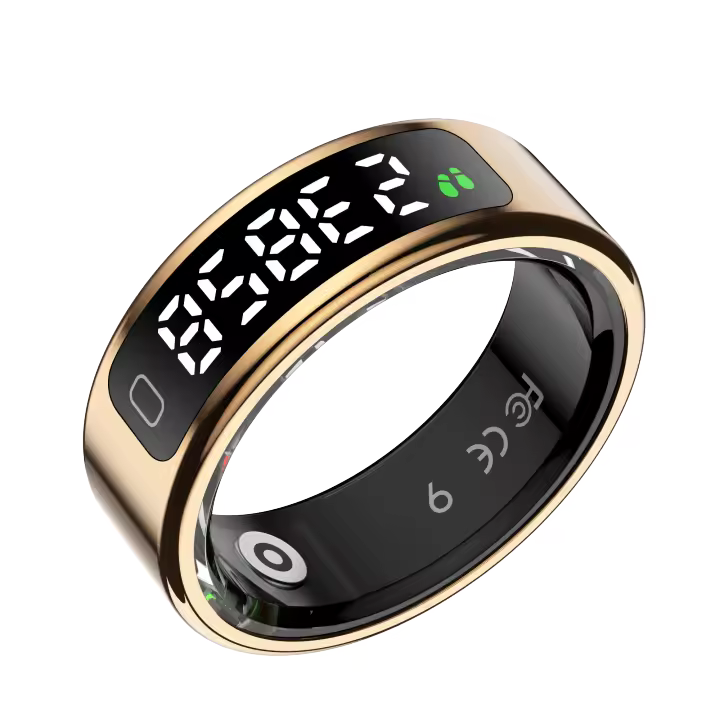 Anillo Inteligente SANLEPUS para Hombres y Mujeres con pantalla, rastrea pasos, frecuencia cardíaca, calorías, sueño y estrés las 24 horas, los 7 días de la semana, con Estuche de carga, QRing aplicación para Apple Xiaomi - 1