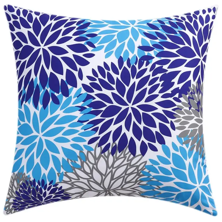 Funda de almohada nórdica con estampado de flores, cubierta de cojín de doble cara para sofá, sala de estar, oficina, 45cm, decoración del hogar - 1