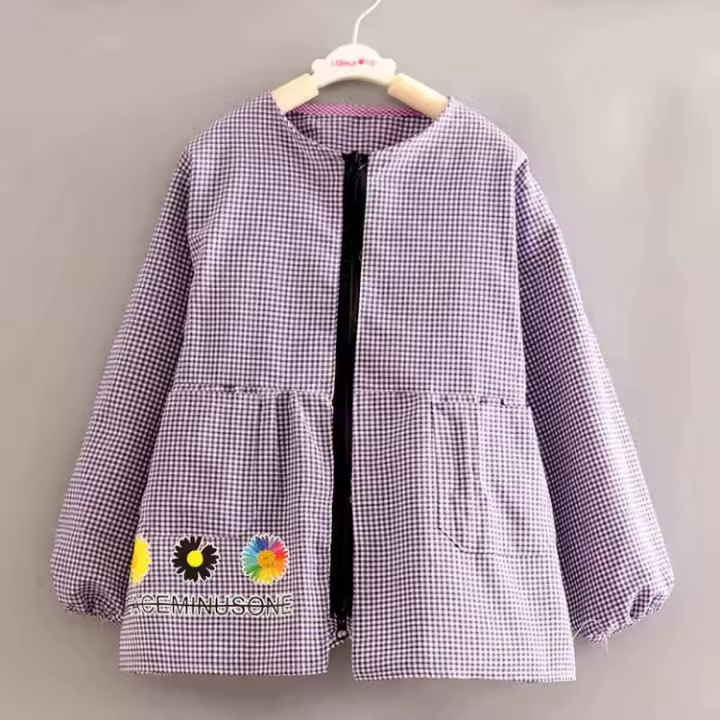 Delantal Largo de Manga para Niña Rogo Antimanchas para Otoño-Invierno Cocina y Dineros - 1