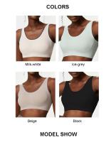 Ropa interior deportiva Sexy para mujer, sujetadores de Yoga de alto impacto con contraste de Color, Tops cortos de Fitness con - details 6