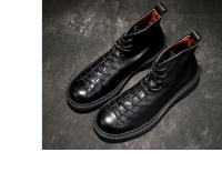Botas de cuero de alta gama para hombre, zapatos de piel de vaca pura, botas altas de piel de vaca de primera capa - details 18