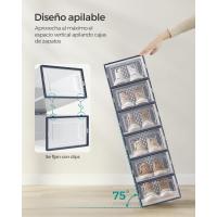 Cajas de Zapatos de Plástico Juego de 18 Organizadores Plegable, Apilable, Transparente, Blanco - details 52