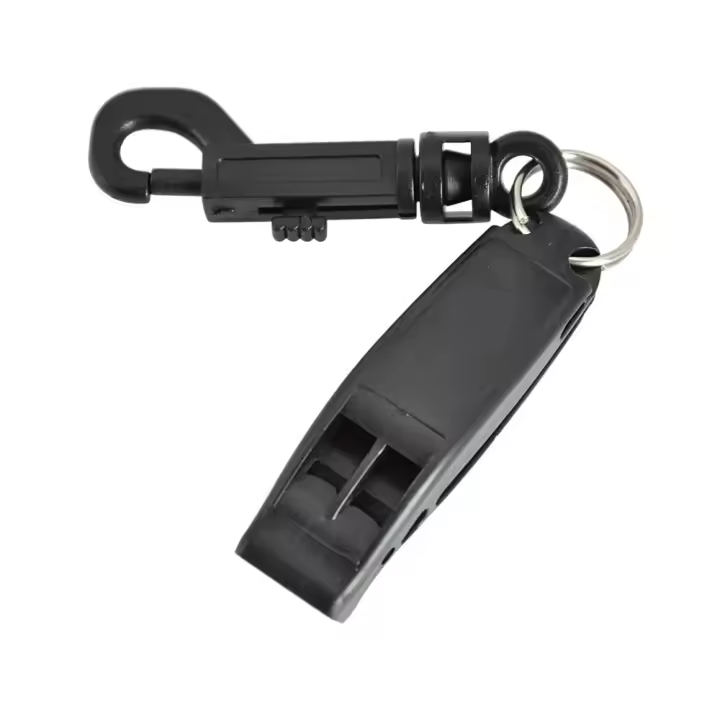 Silbato de supervivencia de doble frecuencia para exteriores, dispositivo de señalización de emergencia para buceo y rescate, con hebilla de liberación rápida, 1 pieza - 1