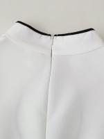 Up-minivestido blanco de encaje con cuello levantado para mujer, Vestidos elegantes de manga larga para fiesta, Vestidos clásicos calados para mujer - details 9