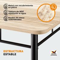Mesa de Comedor con 4 Sillas Set 5 Pzs. Completo Madera Muebles Cocina Leo 110x68cm Tipo Industrial - details 25