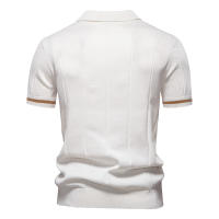 Camisa Polo Deportiva Para Hombre AIOPESON Color Sólido Con Cierre De Cremallera Ajustada Para Oficina Y Social Transpirable Polyester Viscosa - details 15