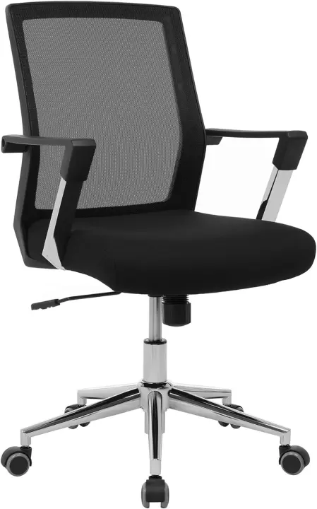 Silla giratoria de oficina, Silla de escritorio de malla Altura ajustable, Negro OBN83B - 1