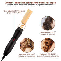Hot Comb Straightener for Wigs and African Hair Flat Irons Fast Heating Straightening Brush Straight & Curler Roller Styler Tool - details 3