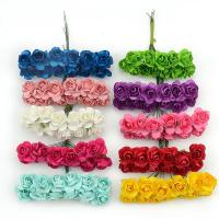 Mini ramo de rosas artificiales de papel para álbum de recortes, decoración de fiesta de boda, flores artificiales baratas, 144 cm, lote de 1,5 unidades - details 2