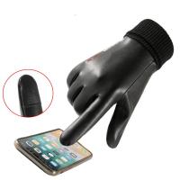 Guantes impermeables cálidos cortos para exteriores con dedos completos para pesca, manoplas para conducir, guantes de cuero Pu para hombre, guantes de ciclismo - details 0