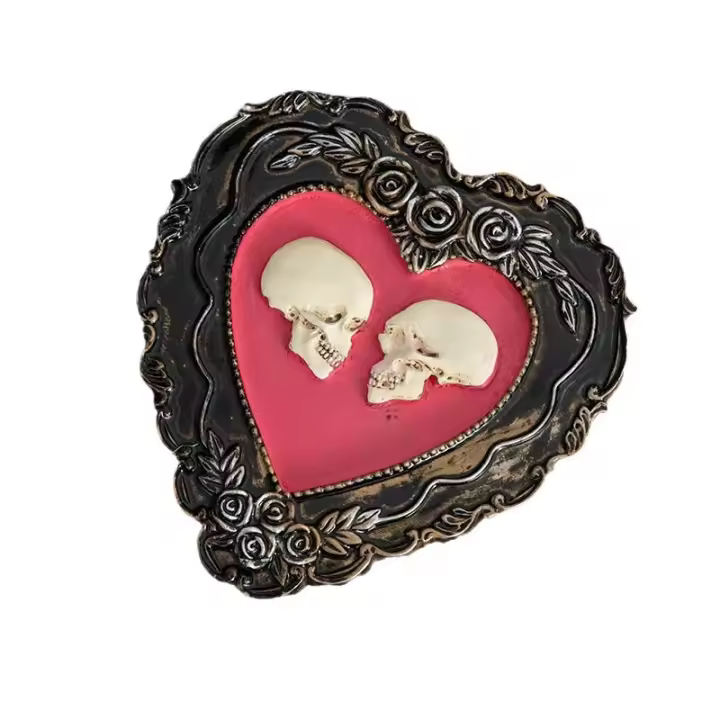 Adorno de calavera de pareja de amor, artesanía de resina creativa, regalo romántico, decoración del hogar, Europa y América, nuevo - 1