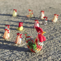 Cuentas de Vidrio de Gallo Adorno de Escritorio Colorido Estatua de Gallina Pequeña - details 33