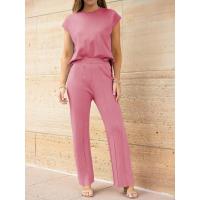 2025 Conjunto informal de punto para mujer: suéter de punto sin mangas + conjunto de dos piezas con pantalones de pierna ancha - details 16