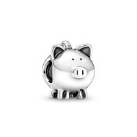 Hucha de cerdo de transferencia para mujer, cuentas de plata 925, adecuadas para Pulsera original, joyería artesanal - details 1