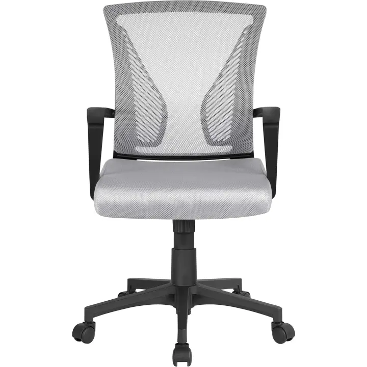 Silla Oficina Malla Silla de Despacho para Trabajo Silla Malla Altura Ajustable Silla Erogonomica Giratoria Gris - 1