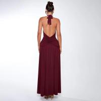 Vestido de noche largo con escote camisola y aberturas laterales pronunciadas con cuello en V, pliegues sin espalda, tejido eam, perfecto para - details 28