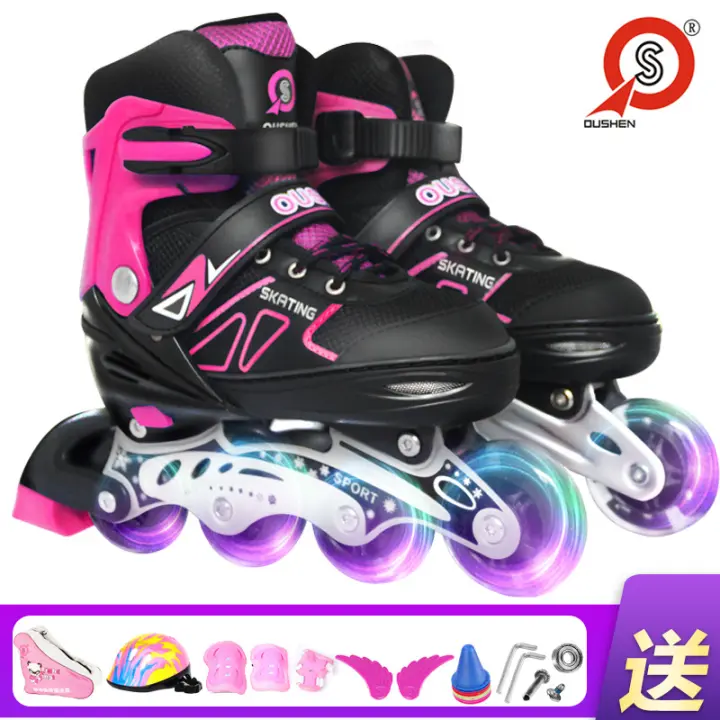 Patines suaves para niños y adultos, patines en línea, juego de flash completo ajustable - 1