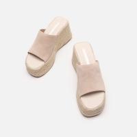 Sandalias de tacón de cuña con suela de cáñamo y tacón grueso, estilo casual. - details 5