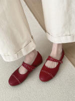 Nuevo nicho retro, cabeza redonda japonesa, zapatos individuales de suela plana, hebilla de una palabra grabada, zapatos individuales Mary Jane - details 7