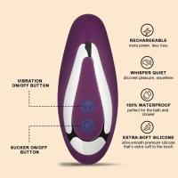Chupando para mujeres punto G consolador doble succionador de clítoris estimulador de clítoris vibrador inalámbrico femenino juguete sexual para adultos - details 3