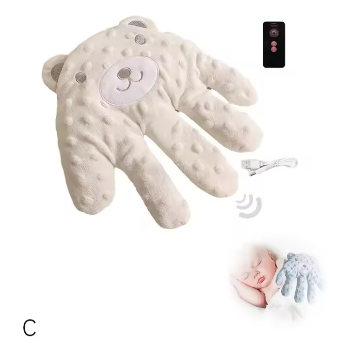 Almohada calmante para dormir de bebé, acapa automáticamente, Palma de felpa a coaxial, artefacto para dormir, seguridad eléctrica cómoda antifright - 1