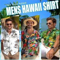 Camisa hawaiana para hombre con estampado gráfico, informal para exteriores, con solapa, manga corta, estilo vintage, talla grande. - details 1
