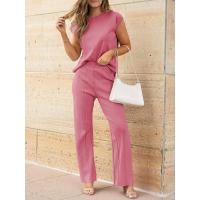 2025 Conjunto informal de punto para mujer: suéter de punto sin mangas + conjunto de dos piezas con pantalones de pierna ancha - details 15