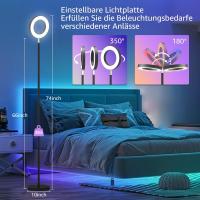 Lámpara de Pie Regulable Gris 42W, Lámpara de Pie LED Salon 3700LM Súper Brillantecon Lámpara de Lectura, control remoto y control táctil Lámpara Alta para Salon de Estar Dormitorio Oficina - details 13