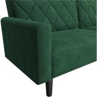 Sofá Plegable Moderno 2 Plazas 159x75.5x73 cm Respaldos Ajustables en 3 Niveles Tela Verde - details 7