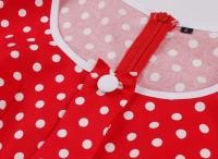 Vestido de Verano Vintage Hepburn Polka Dot de Contraste Cuello Cuadrado de los 50 Cintura Alta - details 33