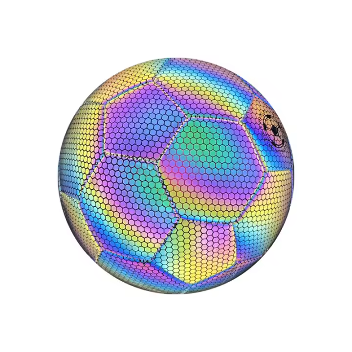 Balón de fútbol n.° 5 reflectante, color brillante, para entrenamiento interior y exterior - 1