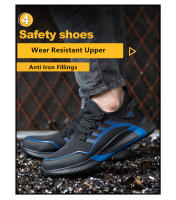 Zapatillas de trabajo transpirables con punta de hierro para hombre, zapatos de seguridad antideslizantes, antigolpes, ligeros, Verano - details 17