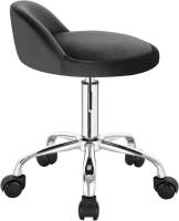 Taburete de oficina de terciopelo con ruedas, taburete giratorio, altura del asiento ajustable, altura 43-54,5 cm - details 6