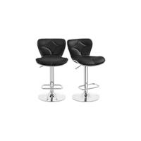 Juego de 2 Taburetes de Bar Altura Ajustable Diseño Industrial de Metal - details 9