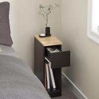 Auxiliares para Salón Mesilla de Noche Estrecha para Dormitorio con 1 Cajón y 1 Compartimento Abierto Blanco y Madera 20 x 35 x 60 cm FBT111-WNx2 ES - details 68