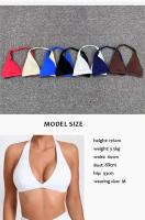 Top deportivo con escote en V profundo para mujer, sujetador Halter con espalda abierta para Yoga, almohadillas para el pecho desmontables, Top corto de entrenamiento, Fitness, Pilates - details 0