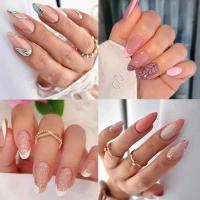 Juego completo de uñas postizas onduladas francesas, múltiples estilos, 24 piezas, precio asequible - details 0